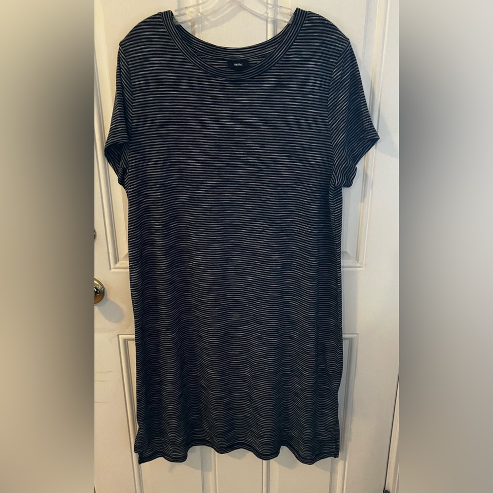 Mossimo Supply Co Black & White Striped T-Shirt Mini Dress-(Modern LG/XL - 42") - Picture 4 of 14